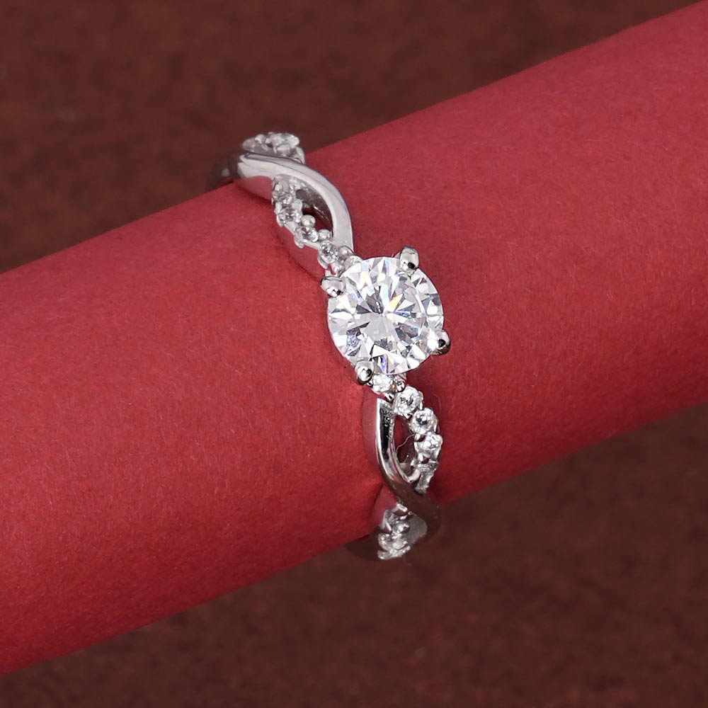 Criscross 925 Silver Love Ring