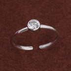 Bezel Round 925 Silver Ring