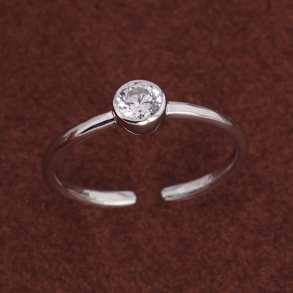 Bezel Round 925 Silver Ring