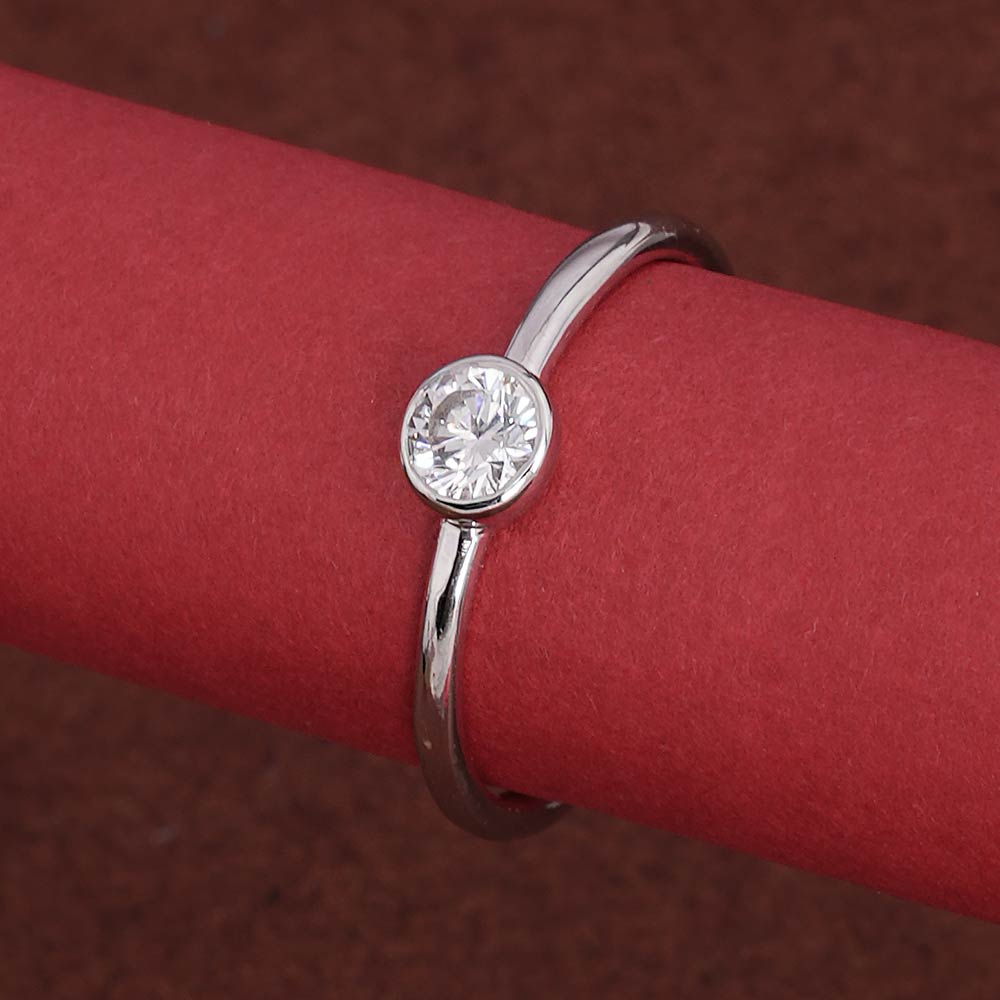 Bezel Round 925 Silver Ring