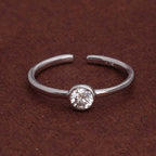 Bezel Round 925 Silver Ring