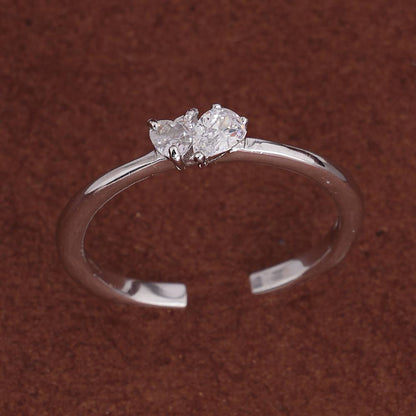 You and Me Stone 925 Silver Ring