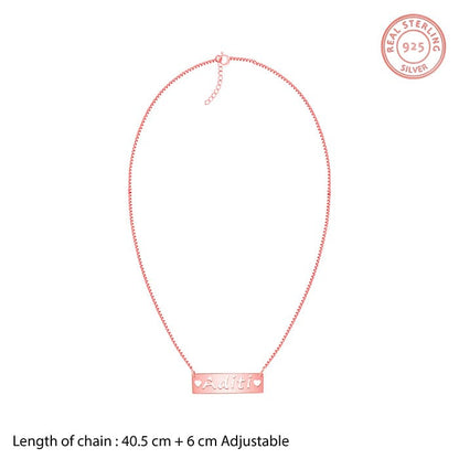 Rose Gold Personalised Name Engraved with Love Necklace