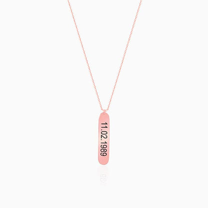 Personalised Rose Gold Charming Two Sided Necklace