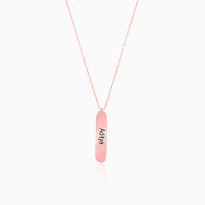 Personalised Rose Gold Charming Two Sided Necklace