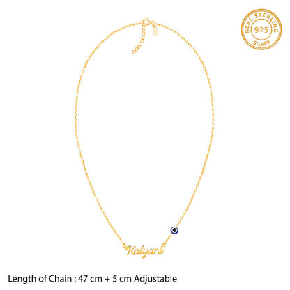Golden Evil Eye Personalised Name Necklace