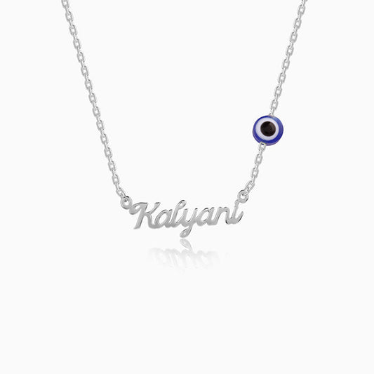 Silver Evil Eye Personalised Name Necklace