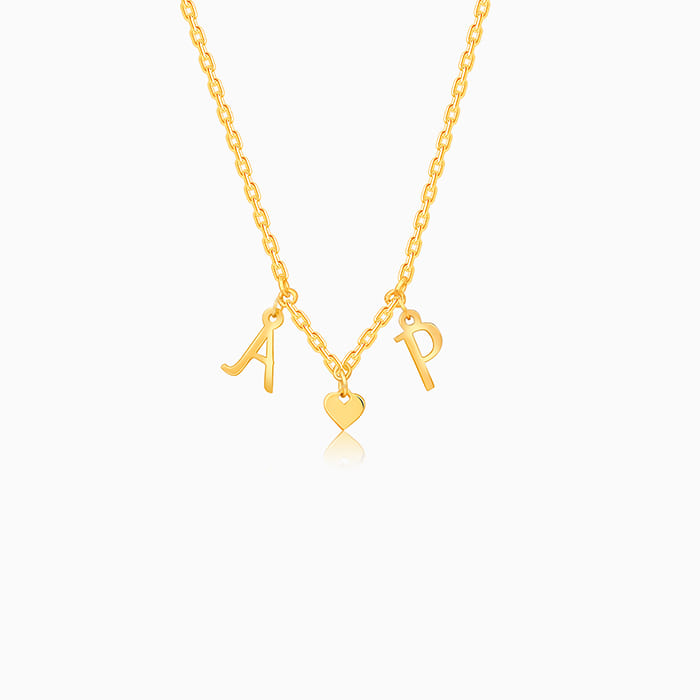 Golden Personalised Love Initials Necklace