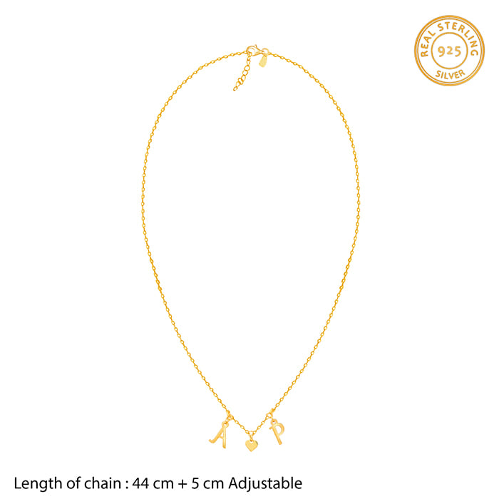Golden Personalised Love Initials Necklace