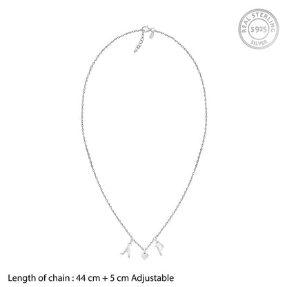 Silver Personalised Love Initials Necklace