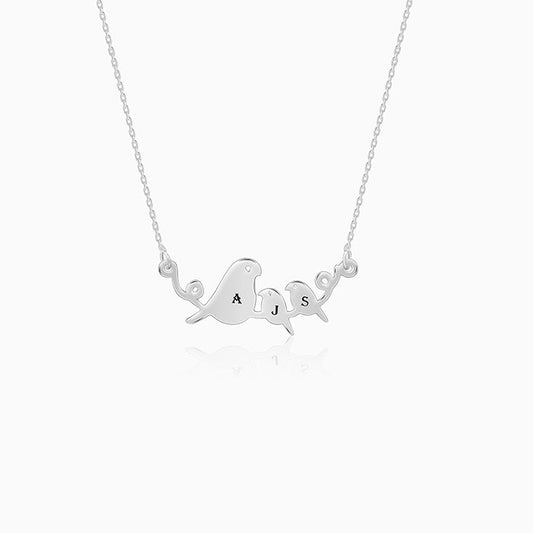 Silver Personalised Birdie Initial Necklace
