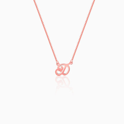 Rose Gold Personalised Cursive Initial Necklace