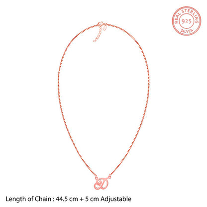 Rose Gold Personalised Cursive Initial Necklace