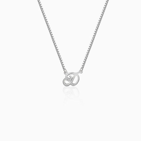 Silver Personalised Cursive Initial Necklace