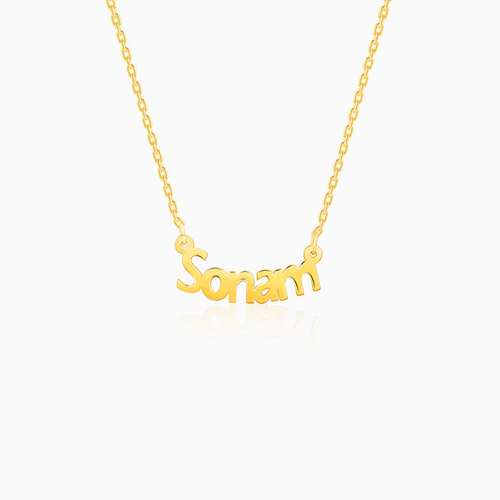 Golden Personalised Name in Bold Necklace