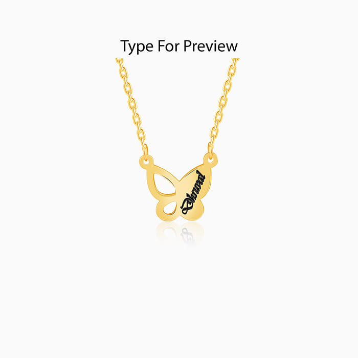 Golden Personalised Butterfly Necklace