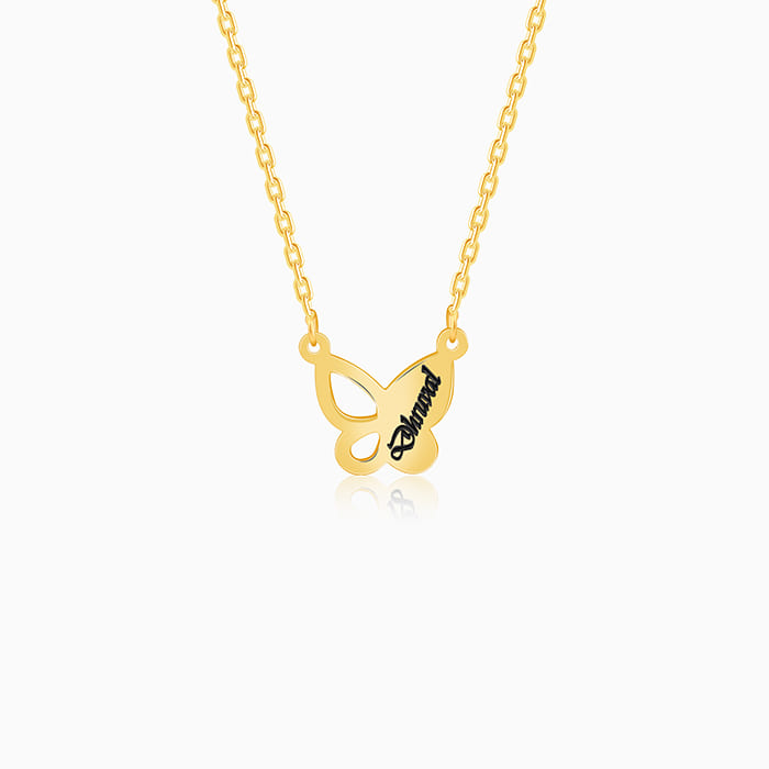 Golden Personalised Butterfly Necklace