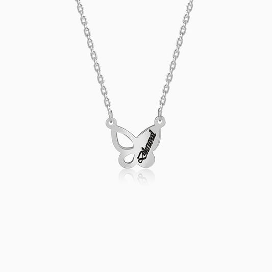 Silver Personalised Butterfly Necklace