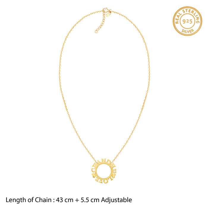 Golden Personalised Round Name Necklace