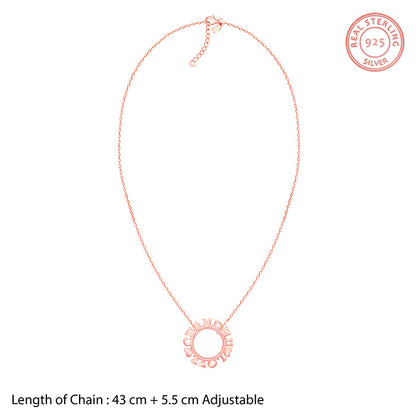 Rose Gold Personalised Round Name Necklace