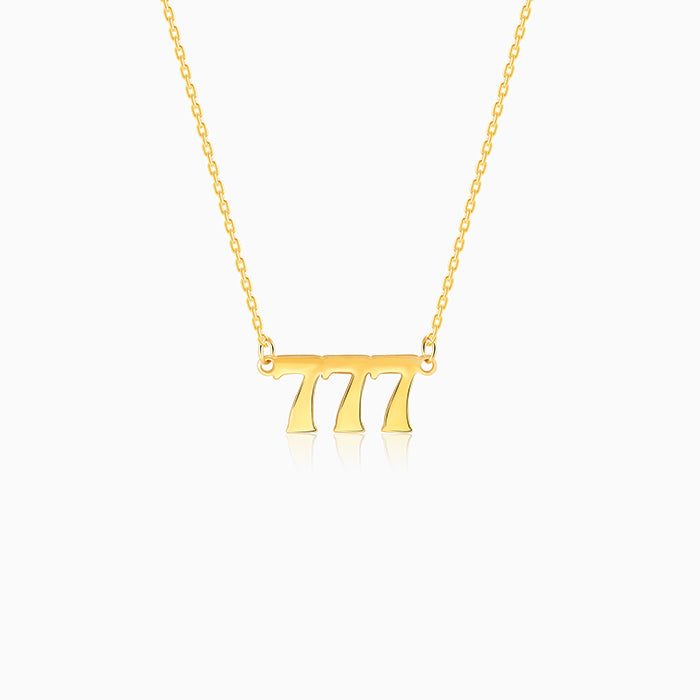 Golden Personalised Triple Numeric Necklace