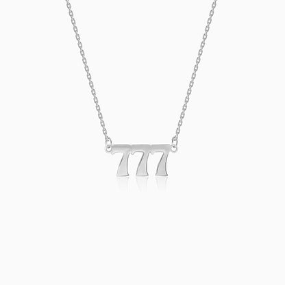 Silver Personalised Triple Numeric Necklace