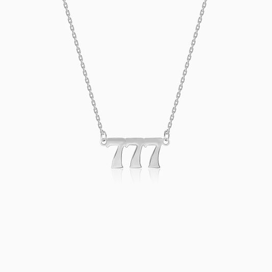 Silver Personalised Triple Numeric Necklace