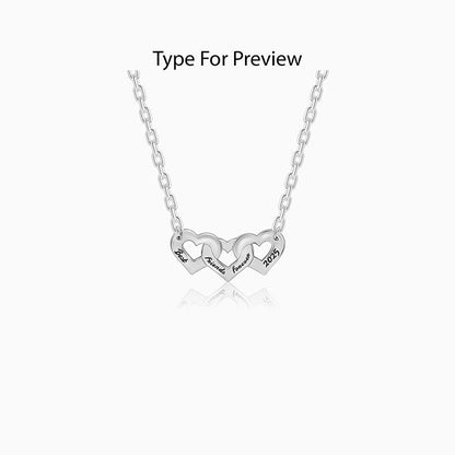 Silver Personalised Triple Heart BFF Necklace
