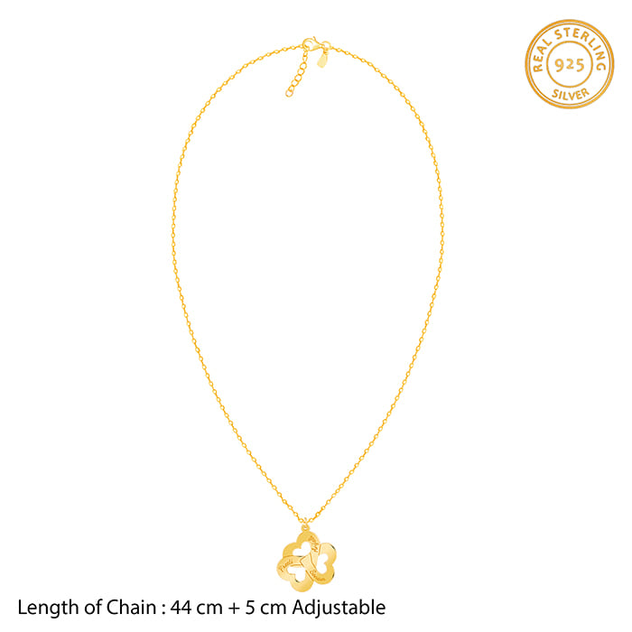 Golden Personalised Floral Love Name Necklace