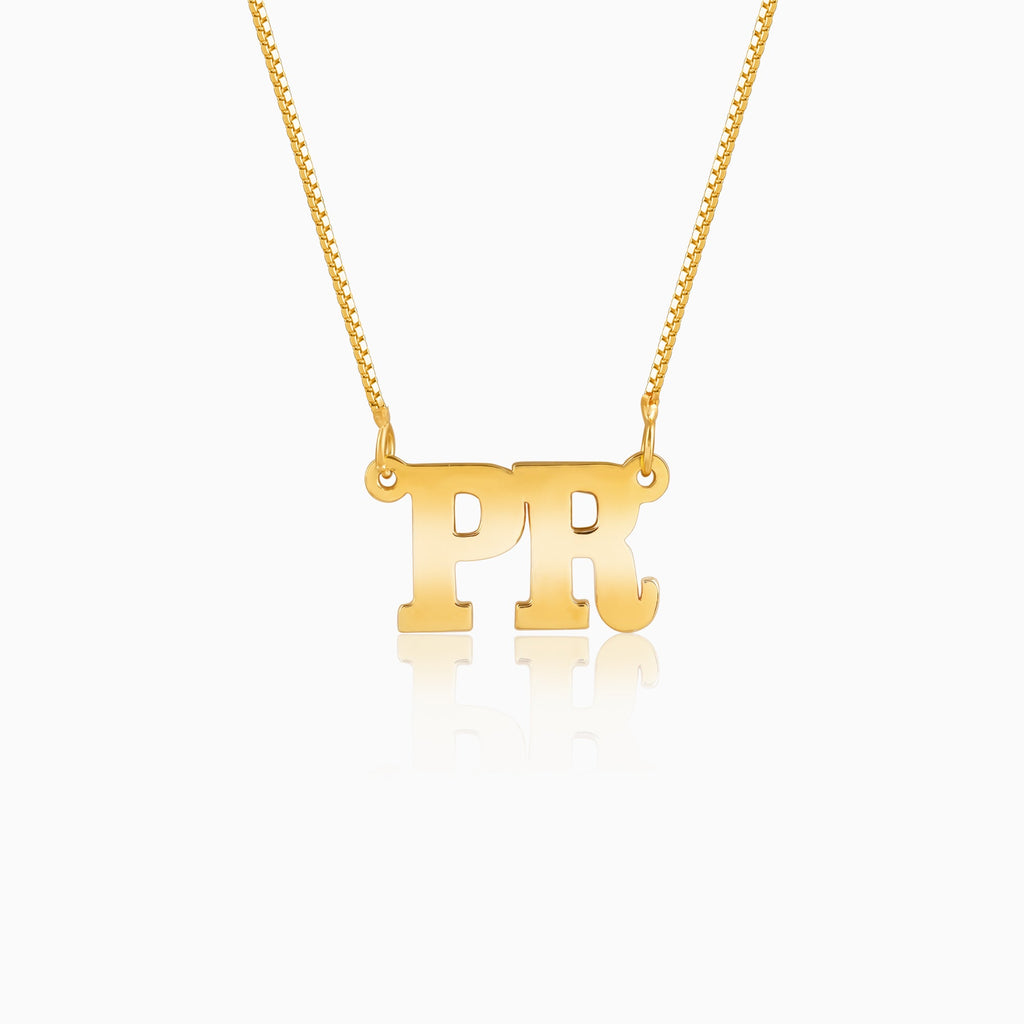 Golden Personalised Dual Initial Necklace