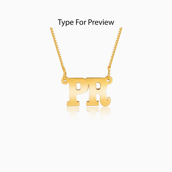 Golden Personalised Dual Initial Necklace