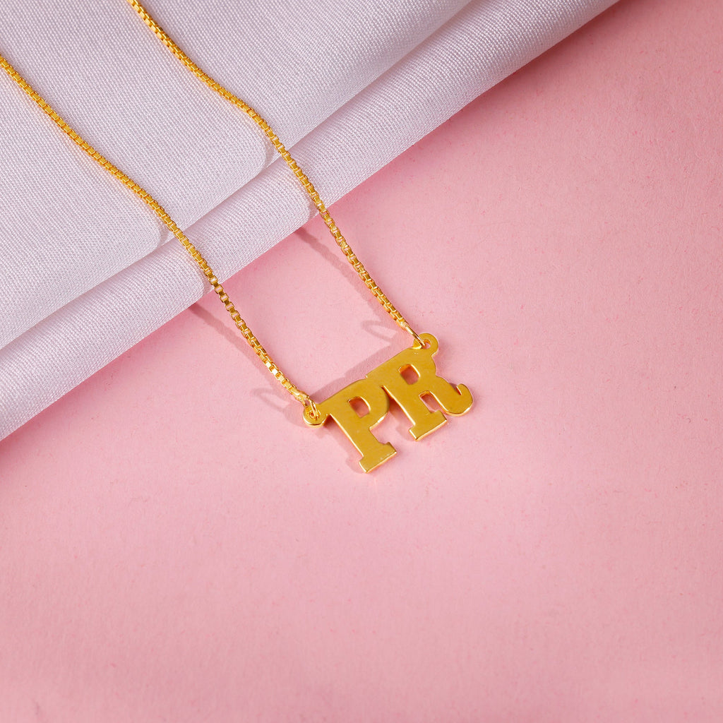 Golden Personalised Dual Initial Necklace