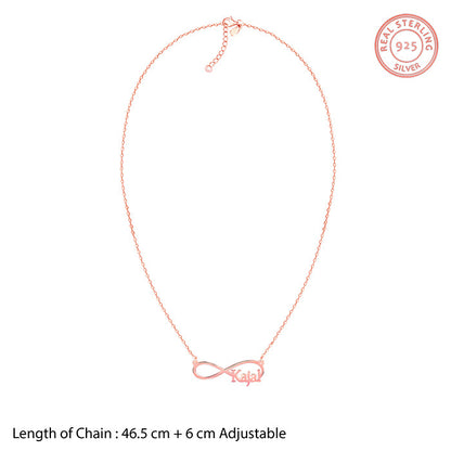 Rose Gold Personalised Infinity Name Necklace
