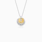 Dual Tone Golden Personalised Layered Coins Name Necklace