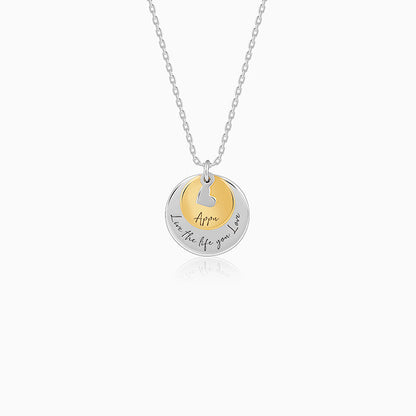 Dual Tone Golden Personalised Layered Coins Name Necklace