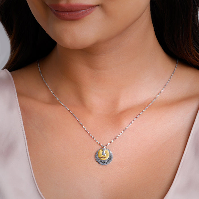 Dual Tone Golden Personalised Layered Coins Name Necklace