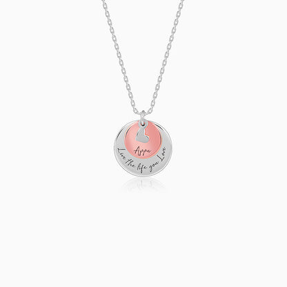 Dual Tone Rose Gold Personalised Layered Coins Name Necklace