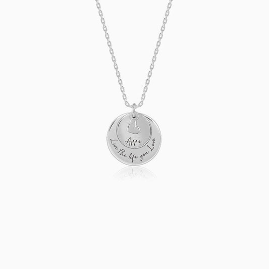 Silver Personalised Layered Coins Name Necklace