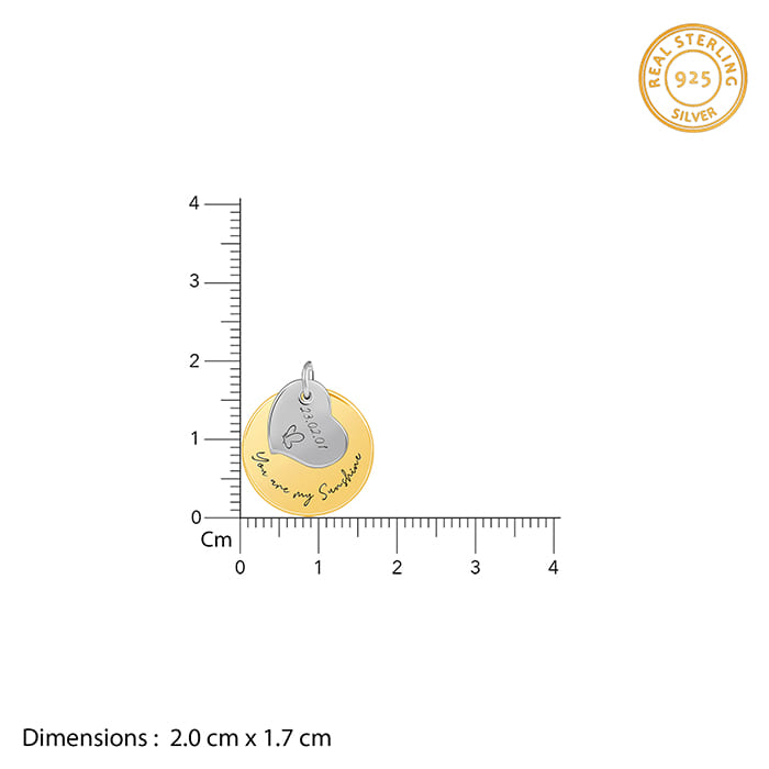 Dual Tone Golden Personalised Heart Message Necklace