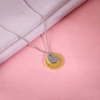 Dual Tone Golden Personalised Heart Message Necklace