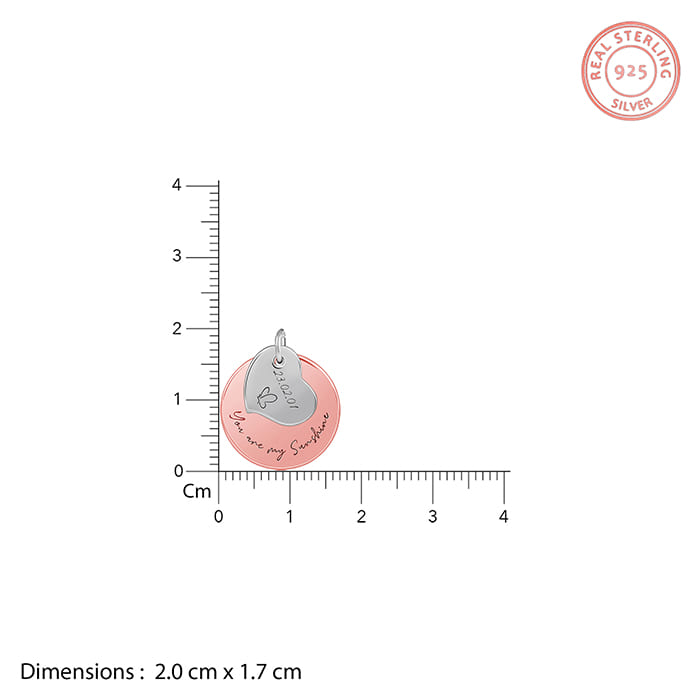 Dual Tone Rose Gold Personalised Heart Message Necklace