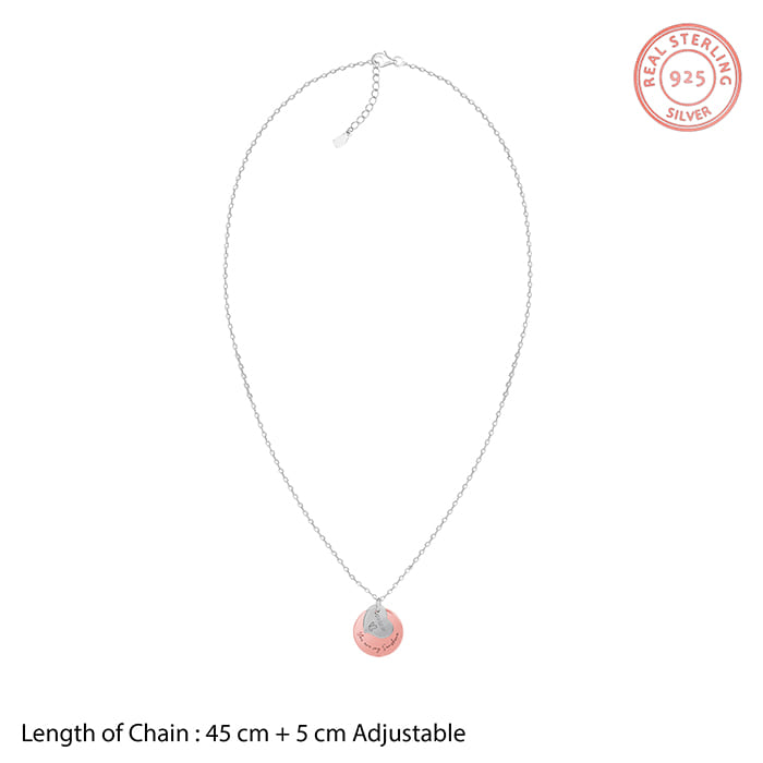 Dual Tone Rose Gold Personalised Heart Message Necklace