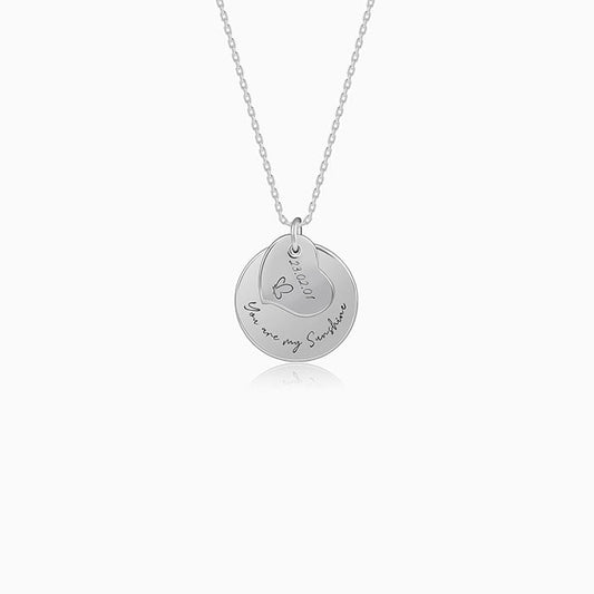 Silver Personalised Heart Message Necklace