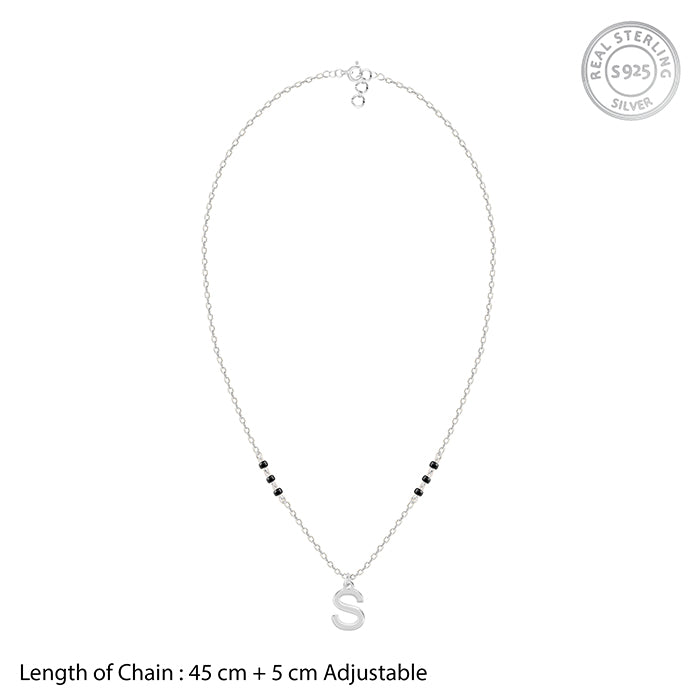 Silver Personalised Cherished Initial Mangalsutra