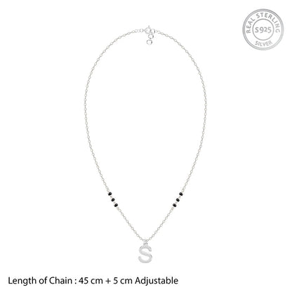 Silver Personalised Cherished Initial Mangalsutra