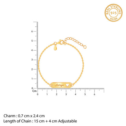 Golden Personalised Cosy Heart Bracelet