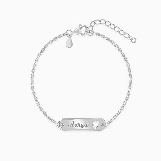 Silver Personalised Cosy Heart Bracelet