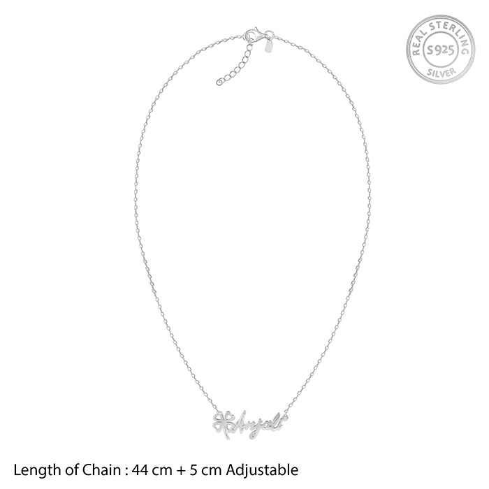 Silver Personalised Serendipity Clover Necklace