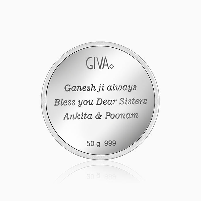 Silver Personalised Ganesha Coin- 50g