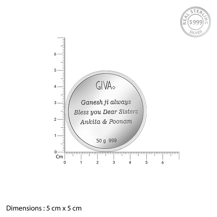 Silver Personalised Ganesha Coin- 50g